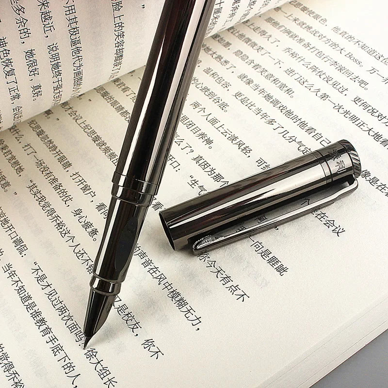 High Quality for Writing Fountain Pen 0.38mm EF Nib Stainless Steel Metal Inking Pen for Writing Signing Pen