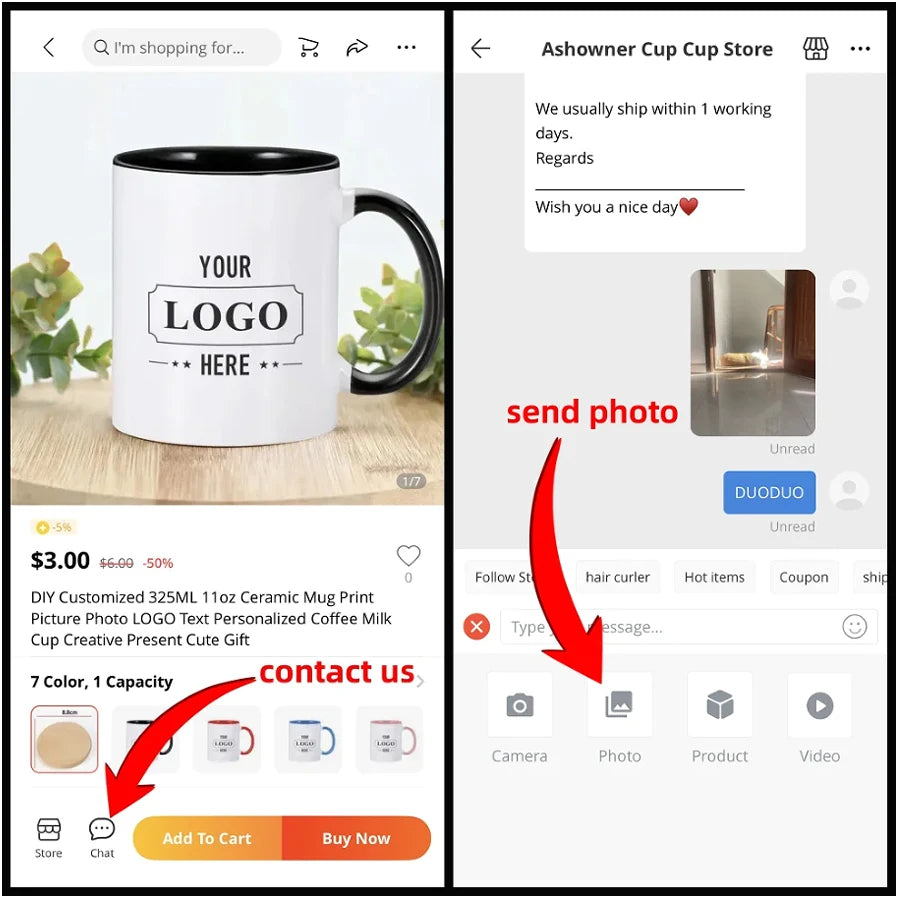 Personalised Your Photo Mug, Custom NAME IMAGE Cup, Customize Coffee Mugs, Tea Cups, Mothers' Day, Fathers' Day Wedding Gift