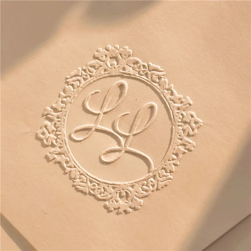 Customize Embossing Stamp Wedding Monogram Embosser Stamp,Personalized 2 initials Embosser Stamp,Wedding gift,hand held embosser