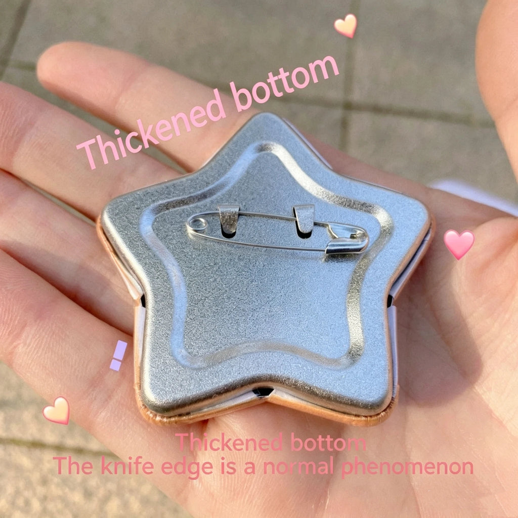 Custom Pins Custom Badges Personalized Photo Logo Tinplate Customized Pentagram Shaped Badge Based on Picture DIY Accessory Gift