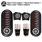 Race Car Party Plates Cup Napkins Race Track Party Supplies Racing Sports Themed Tableware for Kids Boys Birthday Home Decors