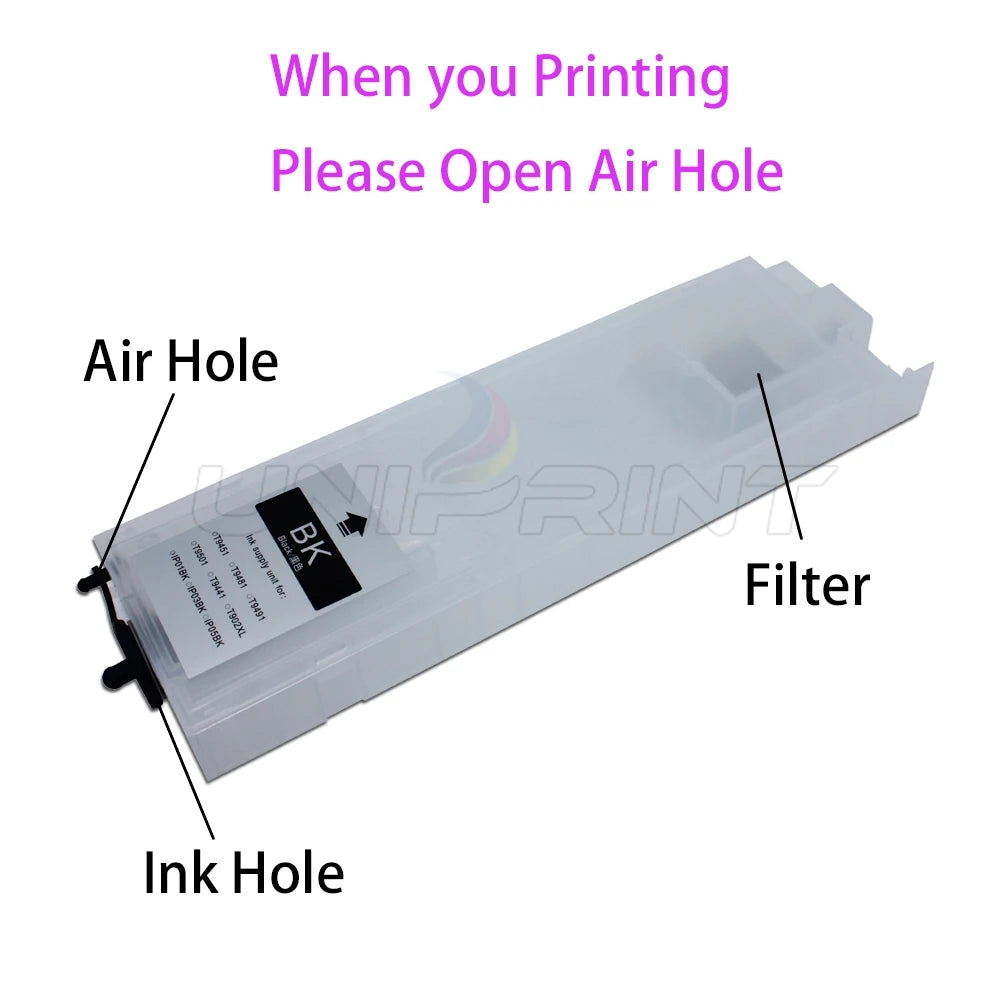 No chip Black 600ML Empty Refillable Ink Cartridge For EPSON WorkForce Pro WF-C5890 WF-C5390 WF-C5810 WF-C5310 EP-C800 C579R