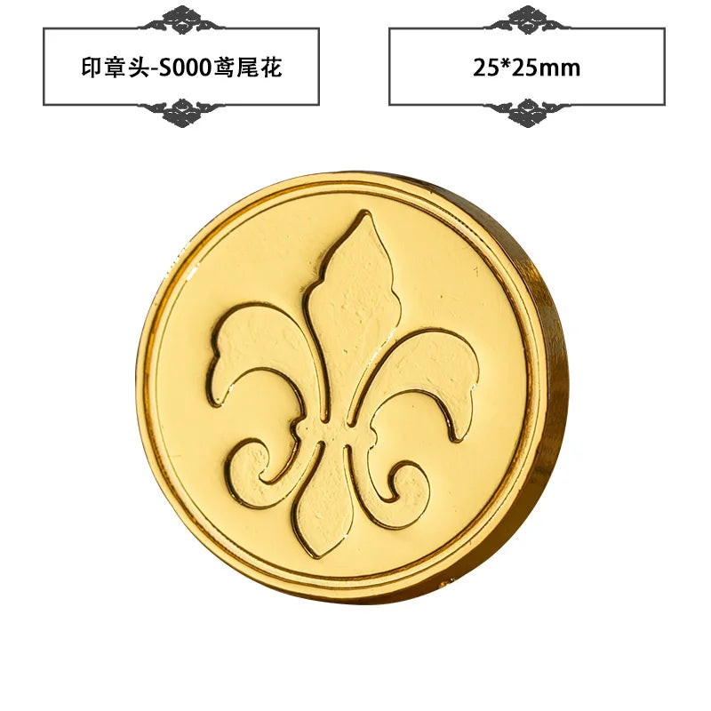 Plant Wax Stamp Seal Wax Print Thick Copper Head Carved Sealing Tool Holiday Party Invitation Letter Wedding Decorative