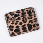 Classics Leopard Print PU Leather Card Wallet Fashoin Bus Id Business Coin Money Thin Card Holder for Men & Women