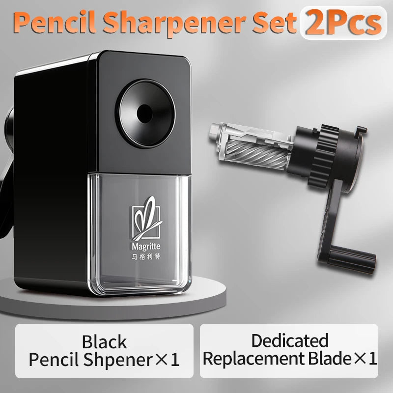 Black Pencil Sharpener Manual for Kids,Professional Adjustable Nibs,for Classroom,Home Use,Sketching Tools as Gift for Artists