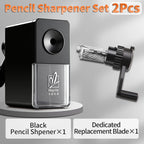 Black Pencil Sharpener Manual for Kids,Professional Adjustable Nibs,for Classroom,Home Use,Sketching Tools as Gift for Artists