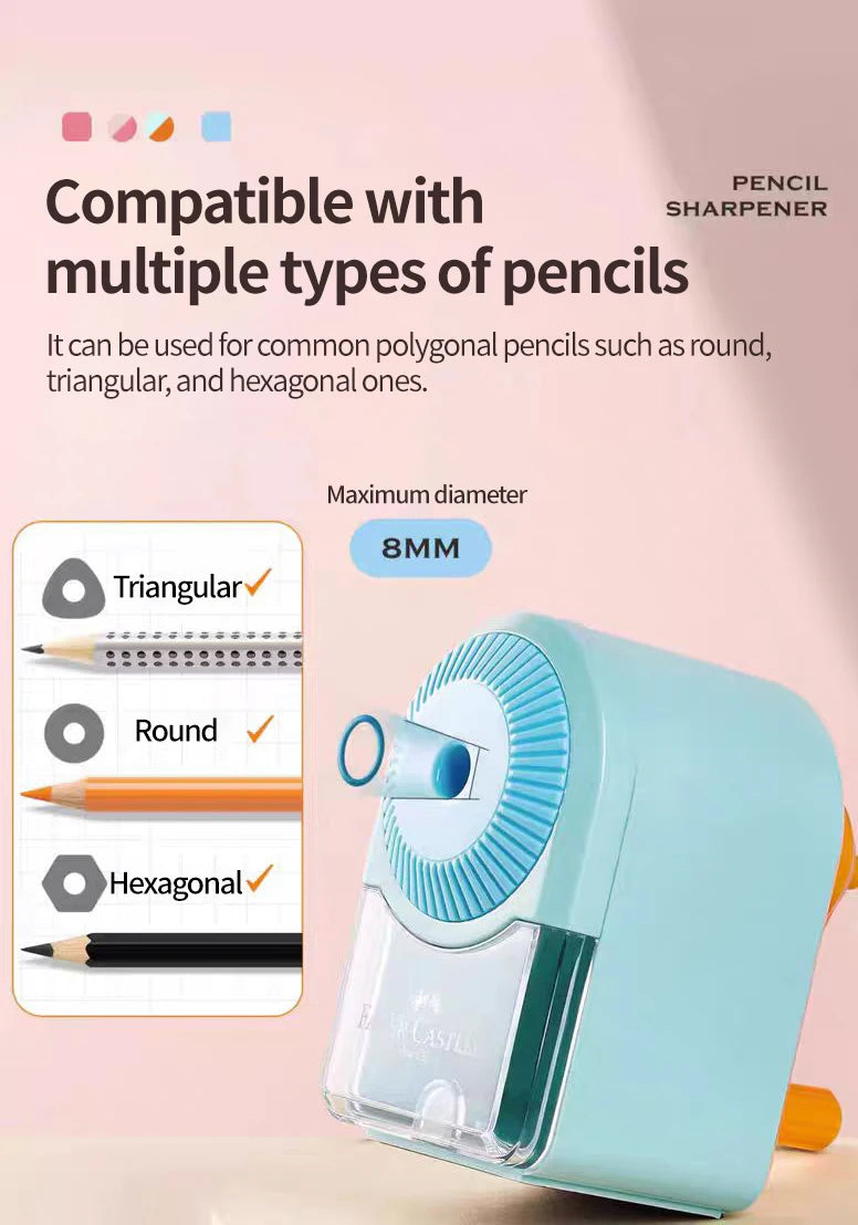 Faber-Castell Automatically Enters Lead Pencil Sharpener Desktop Rotary Anti Sticking Lead Second gear Hand-cranked Sharpener