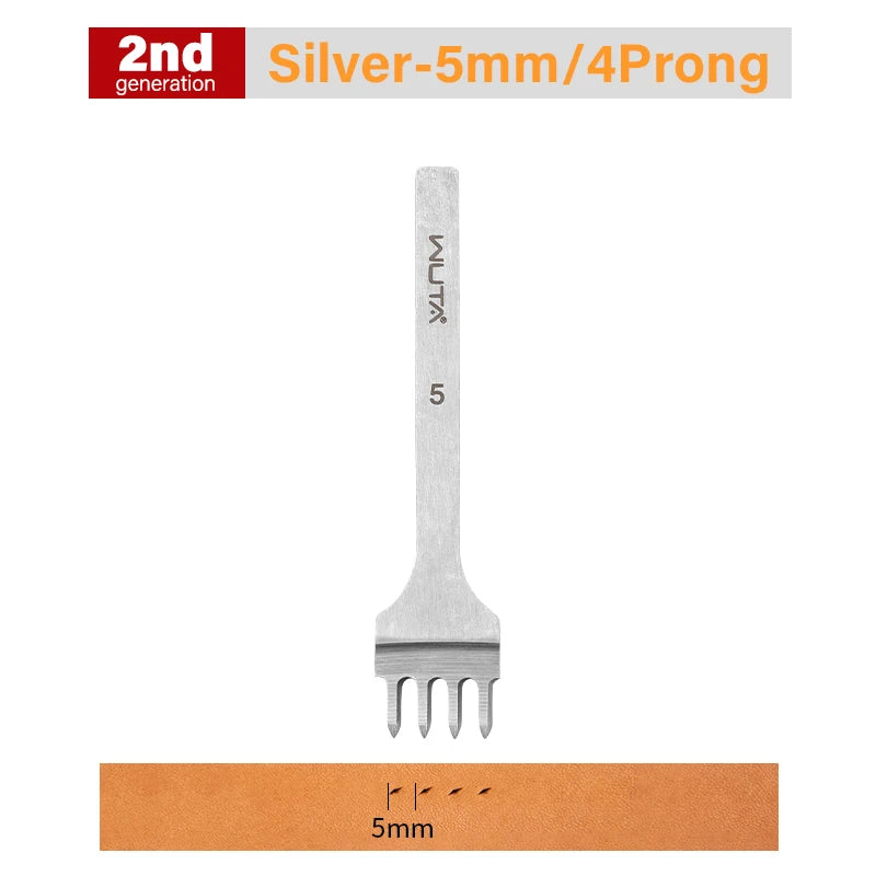 WUTA 1pc 3/4/5/6mm Leather Chisel Tool Diamond Pricking Iron Basic Hole Punch Stitching Leather Craft Tools