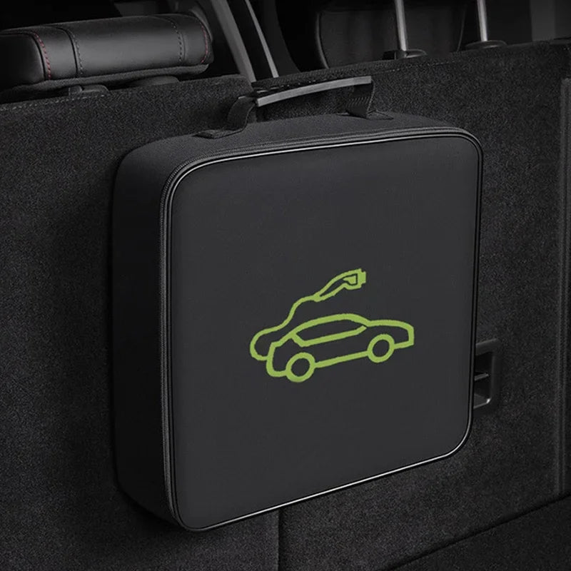 Electric Car Charger Plugs Storage Carry Bag EV Car Charging Cable Sockets Waterproof Fire Retardant Equipment Container