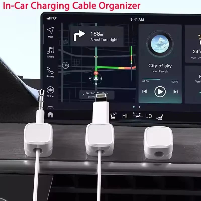 Magnetic Cable Clip Winder Holder Adhesive Wire Keeper Cord Cable Organizer USB Charging Cables Winder for Office Desktop Home