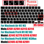 Keyboard Cover for 2022-2024 M4 M3/M2/M1Chip Pro 14"/16" A3401/A2992/A2779/A2991/A3403 MacBook Air 15.3"/13.6" A3113/A3114/A2941
