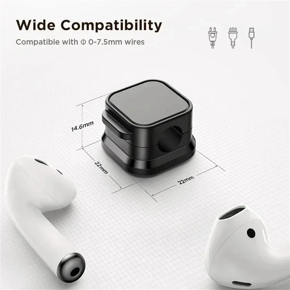 Magnetic Cable Clip Winder Holder Adhesive Wire Keeper Cord Cable Organizer USB Charging Cables Winder for Office Desktop Home