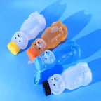 Cute Bear Shaped Bottle Plastic Drink Container Cartoon Honey Bear Straw Cup with Flexible Straws for Milk Juice Honey Storage