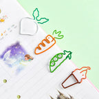 10Pcs Creative Vegetable Carrot Ice Cream Paper Clip Metal Bookmark  DIY Student Read Label Supplies Stationery