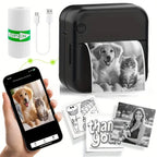 Mini Printer for IPhone and Android, Wireless Mini Photo Printer Label Printer, Portable BT Mini Thermal Printer Print Labels