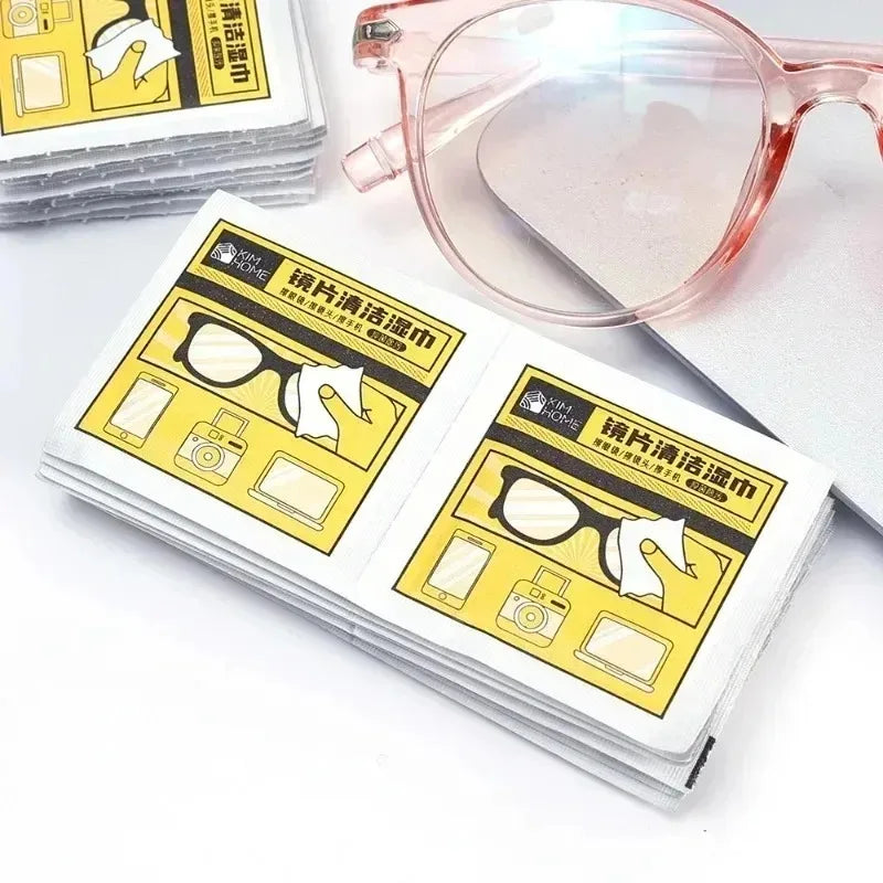 200-10Pcs/Box Glasses Cleaner Wet Wipe Disposable Anti Fog Misting Dust Remover Cleaning Lens Wipes Sunglasses Phone Screen