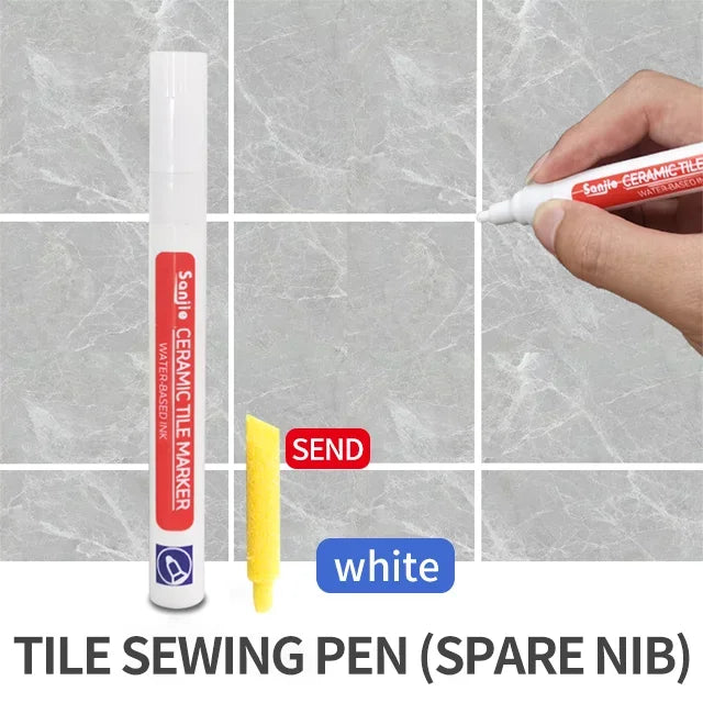 White Waterproof Tile Marker Grout Pen Wall Seam Repair Tool for Bathroom Floor Decontamination Tile Seaming