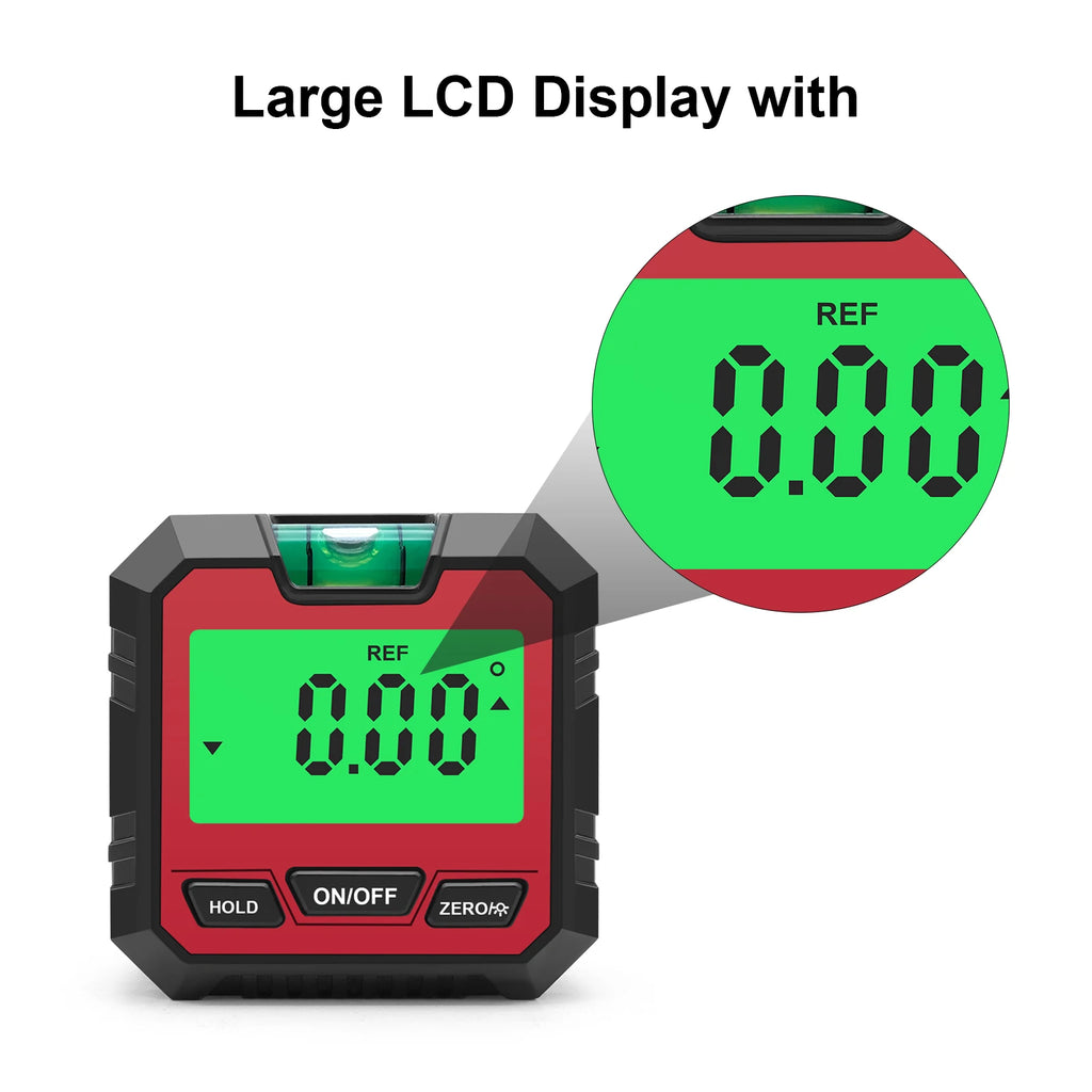 Digital Inclinometer Electronic Goniometer 360° Angle Meter Level Angle Gauge Bevel Protractor Slope Measure Magnetic Base