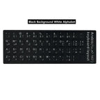 Eco-Environment Plastic White Black Red Arabic Letter Keyboard Stickers On Transparent Background