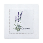 New Embroidered Herb Cocktail Napkin, Pure Linen, Lavender, Rosemary, Mint，Sage，Natural, Elegant, Tea Napkin, 15x15cm,
