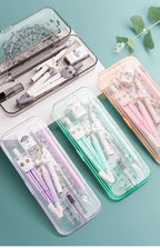 Compasses and Rulers 9-piece Set Kawaii Triangle Ruler Ruler Student Set Ruler Multi-functional Mathematical Drawing Compass Set