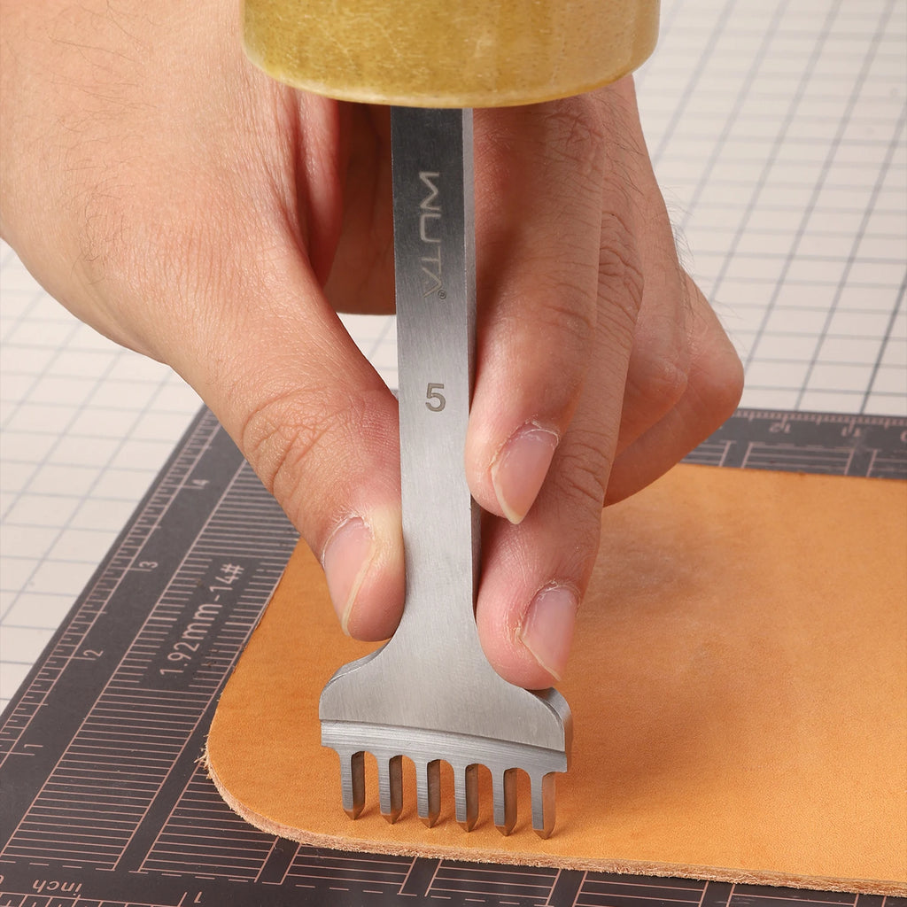 WUTA 1pc 3/4/5/6mm Leather Chisel Tool Diamond Pricking Iron Basic Hole Punch Stitching Leather Craft Tools