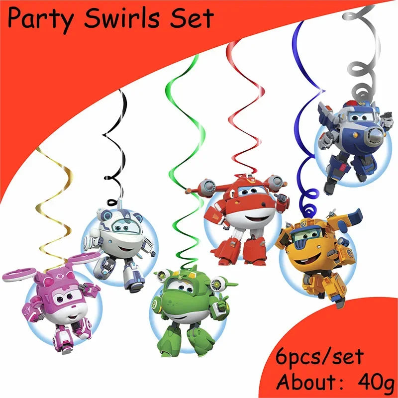 Super Wings Party Supplies Balloons Cup Plates Napkins Tableware For Kids Baby Shower Birthday Party Decoration