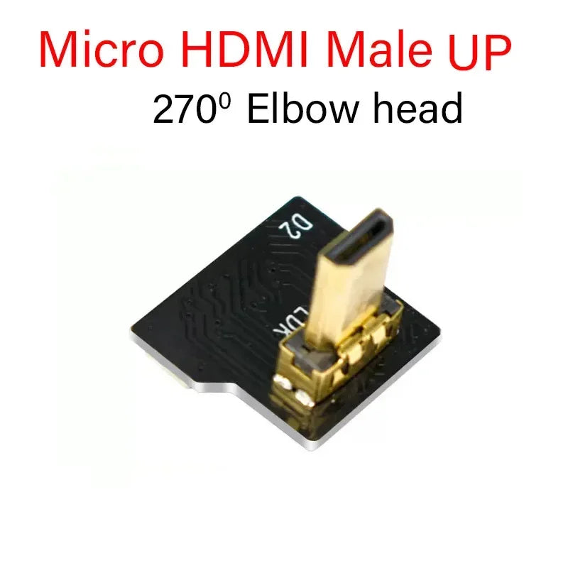 Ribbon FPV HDMI-Compatible Connector Flexible Flat Cable Raspberry Pi 4 Micro HDMI to HDMI/Mini HDMI Female 90 Degree FFC 20pin