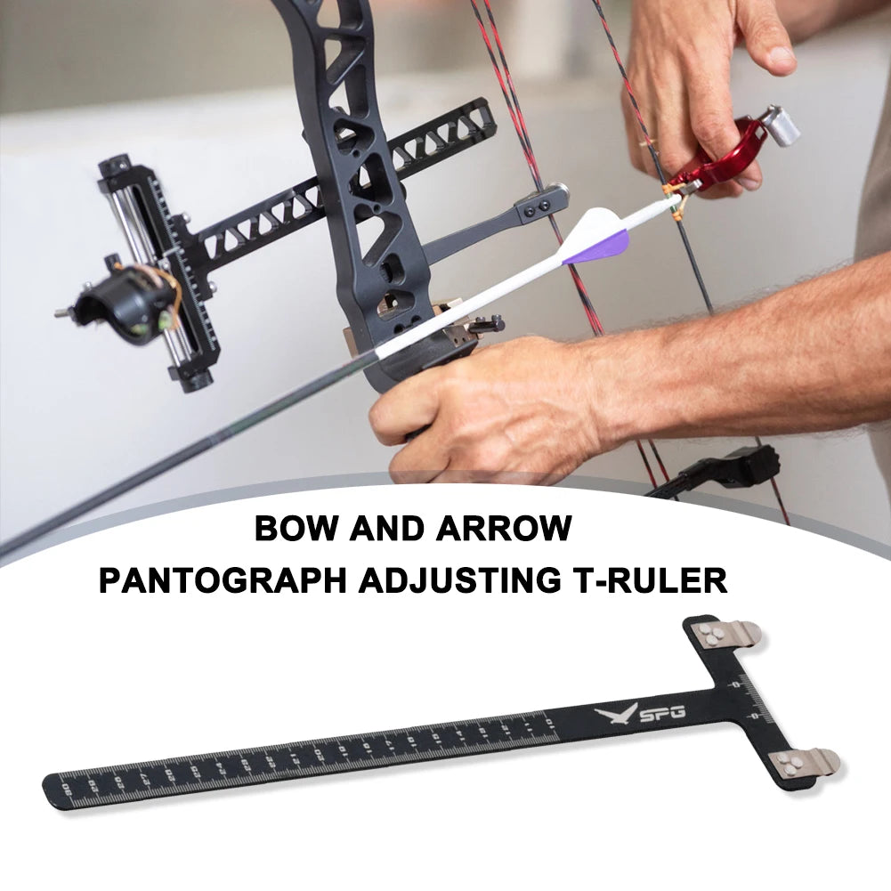 T-Shaped Archery Ruler Stainless Steel Square Bow Ruler Universal Archery Bow Square Bowstring Measurement Tool Bow Accessories