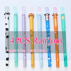 4/8pcs Colors Erasable Gel Pens with Erase Ink Cute Animal Pen Colours 0.5mm/0.7mm Tip Fine Ballpoint Pen for School Office Gift