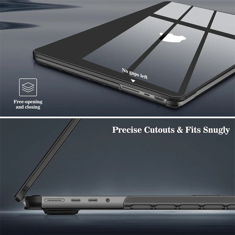 Black Clear Laptop Case for Macbook Neo 2026 Air 13.6 M4 15 M3 Hard Cover for Mac Book Pro 13 M1 Chip M2 12 14 16 M5 Hard Sleeve
