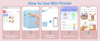 Mini Portable Printer Thermal Printing Sticker Wireless Inkless Mini Pocket Printer Self-adhesive Label Printer Photo Printer