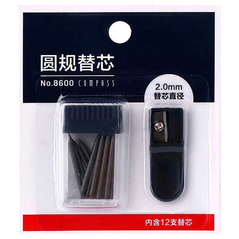 1 Set Mine Compas Pointer Sharpener Pencil Lead Stationery Compass Core With 2mm Manual Office Portable Storage
