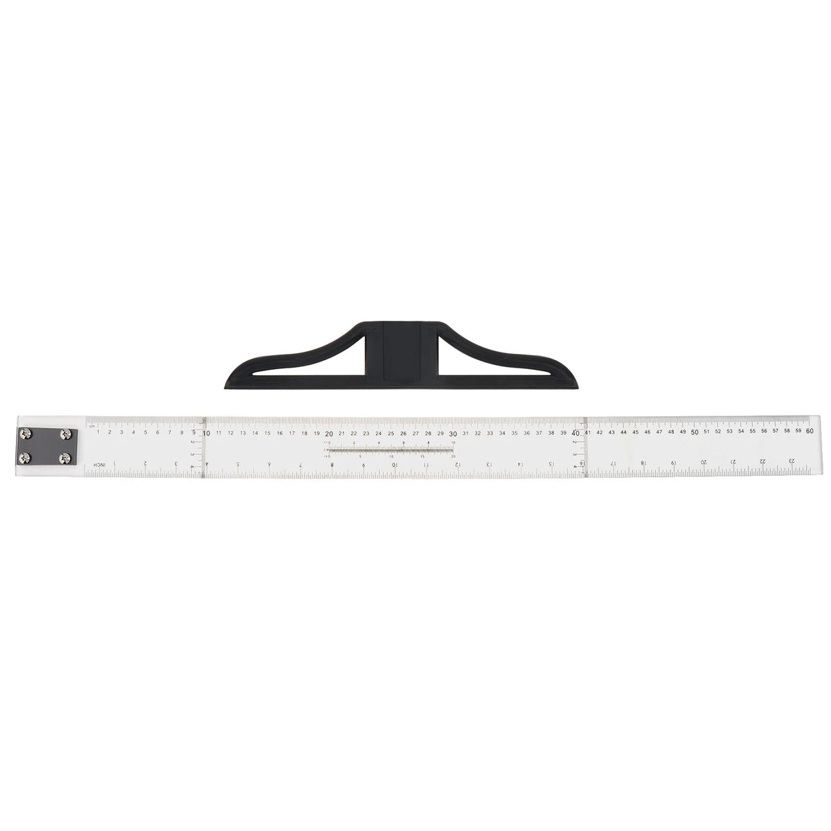 60cm 23.6 inch Acrylic T Square Ruler Carpenty Imperial Metric Scale Measuring Marking Scribing Ruler Art Framing Drafting Tool
