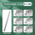 Space Ball 30cm Triangular Scale Ruler Metal Straight Ruler Metric Architect Engineer Accurate Drafting Measure Tool