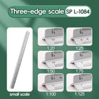 Space Ball 30cm Triangular Scale Ruler Metal Straight Ruler Metric Architect Engineer Accurate Drafting Measure Tool