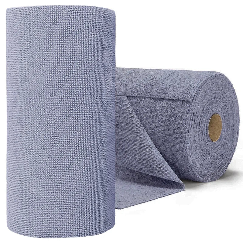 50pcs/Roll Microfiber Tear-Towel Roll, Reusable Cleaning Rag,Multi-Purpose Dishwashing Towels For Tableware Double