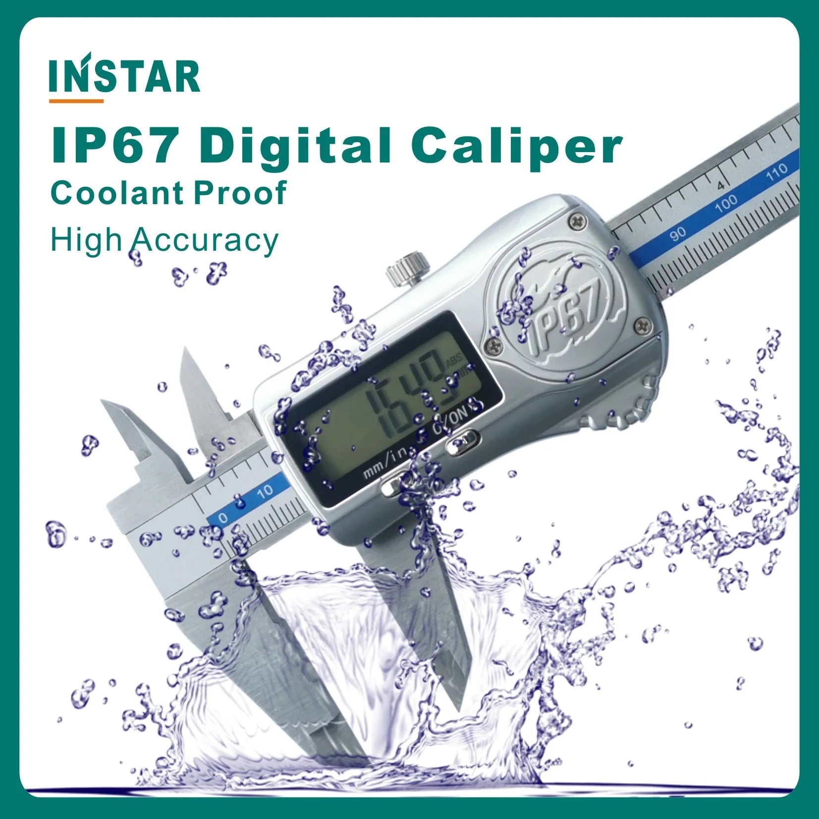 INSTAR Electronic Vernier Caliper IP67 Absolute Origin Coolant Proof 0-150mm/6" High Accuracy IP54 Digital Caliper 200mm 0.01mm