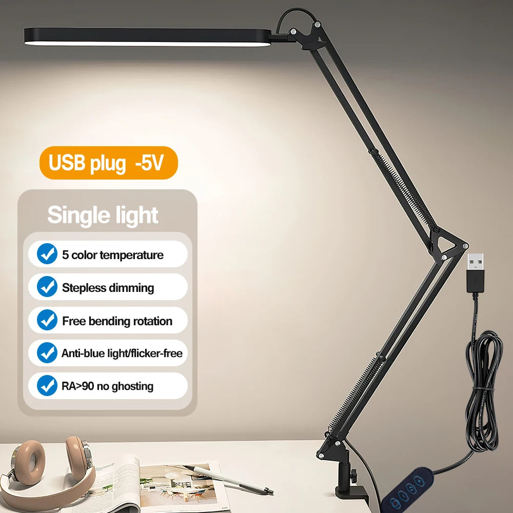LED Desk Lamps Stepless Dimmable Led Computer Monitor Light USB Table Lamp for Office Study Reading Lighting Fixture