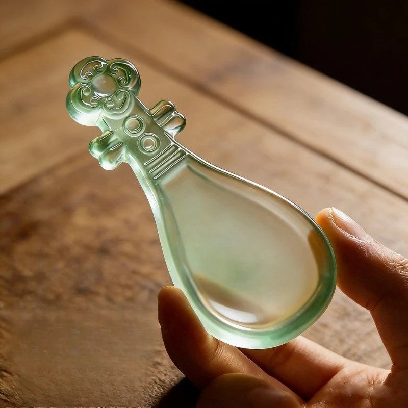 Lute and Guqin Shaped Ink Dish with Lid Chinese Calligraphy Ink Stone Traditional Stationery for Students
