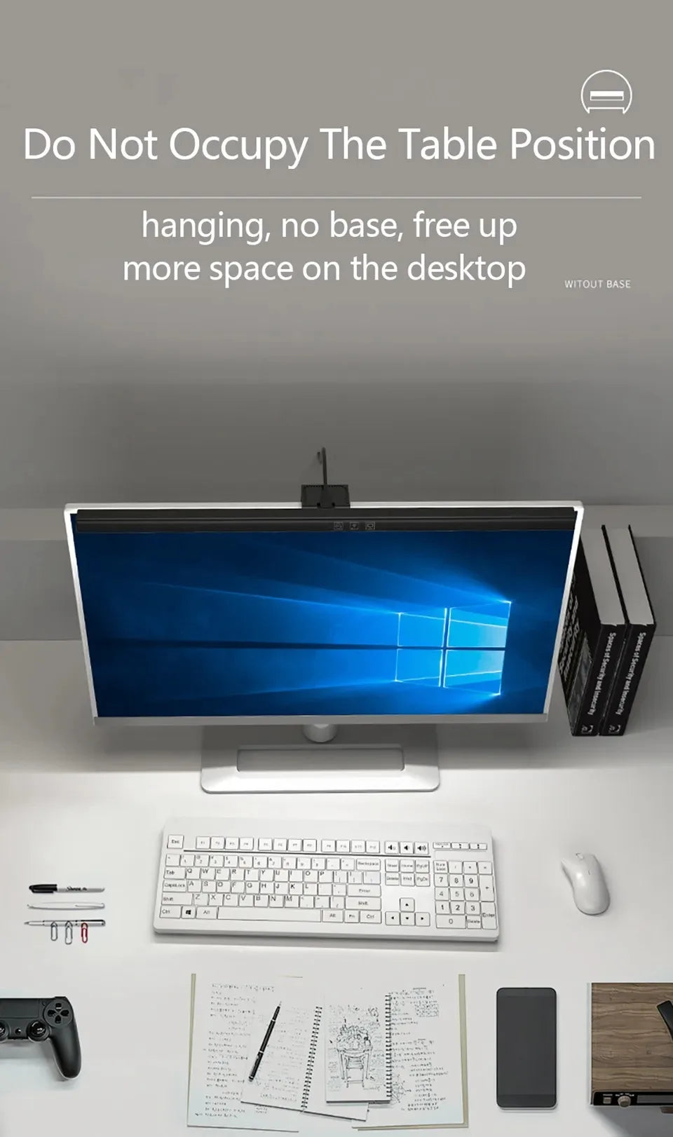 LED Desk Lamp Monitor Light Bar PC Computer Dimmable Screen Light 33cm 50cm Office Study Reading Hanging Table Lamp USB Powered