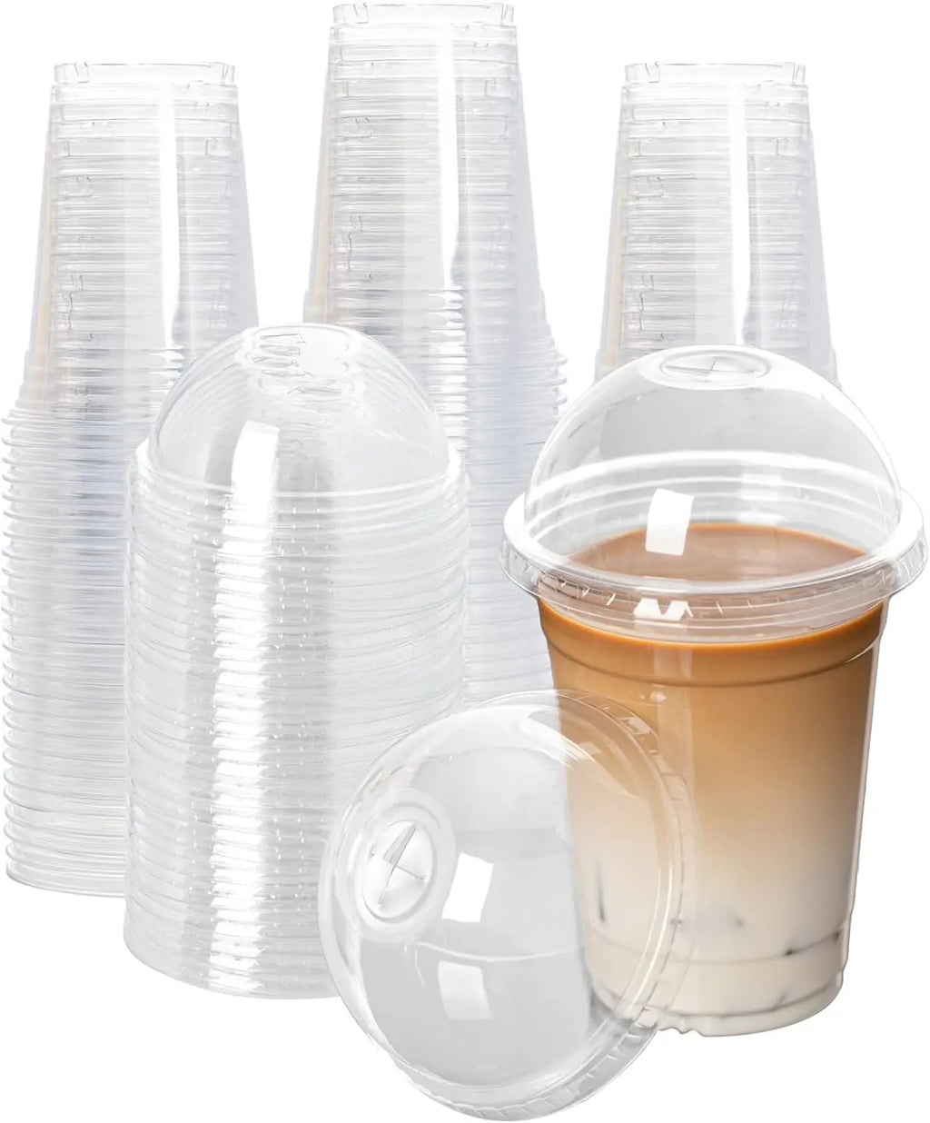20 Clear Plastic Fruit Cups with Dome Lids PET Disposable Parfait Crystal Cups Suitable for Dessert Ice Cream and Cake Ideal for