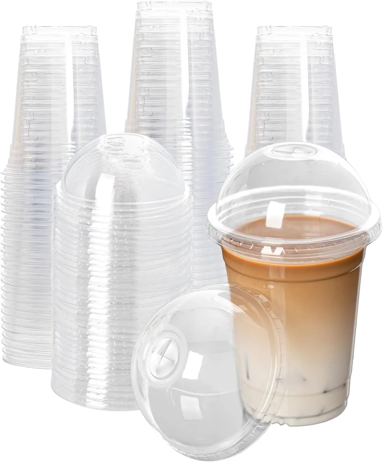 20 Clear Plastic Fruit Cups with Dome Lids PET Disposable Parfait Crystal Cups Suitable for Dessert Ice Cream and Cake Ideal for