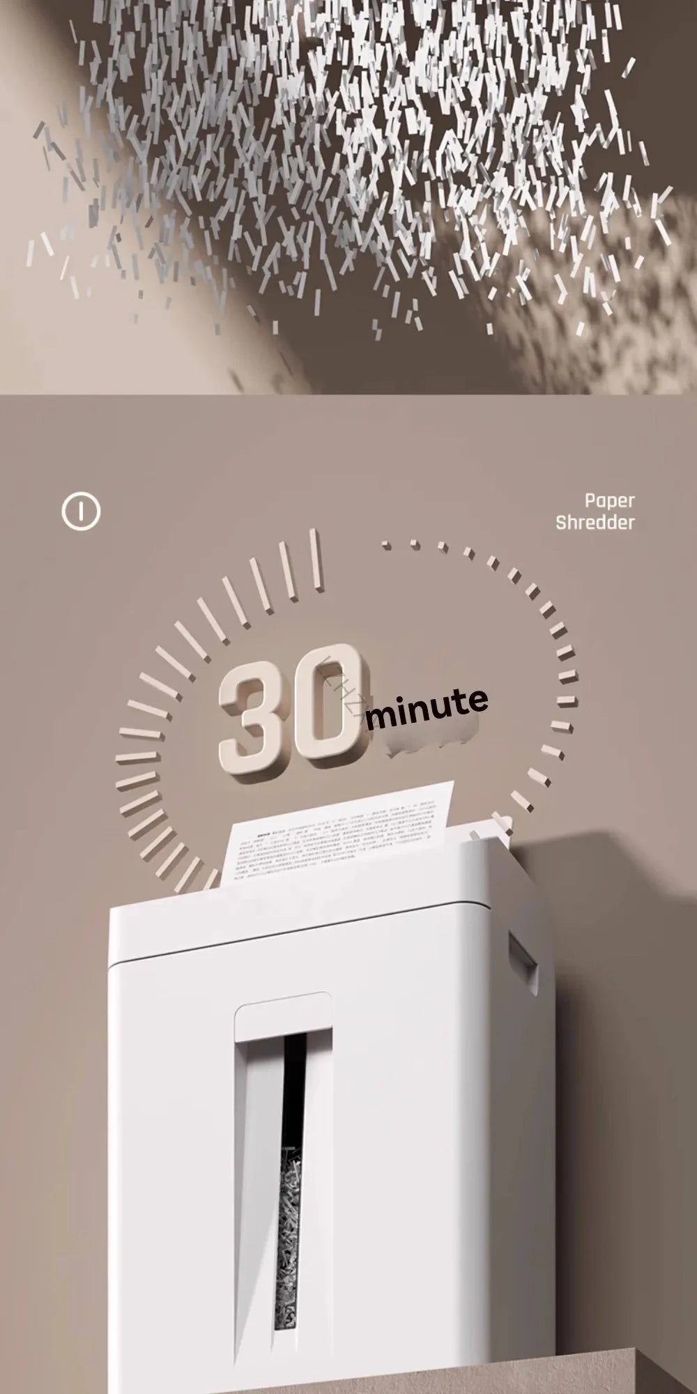 High-capacity Office Shredder with Five-level Security and Shredding Function It Can Shred Large Volumes of Documents and CDs