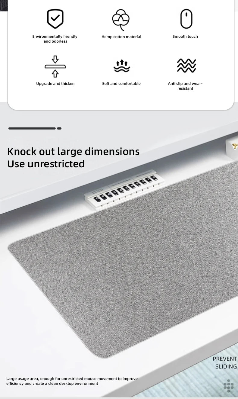 Cotton and Linen Rubber XXL Mouse Pad Gaming MousePad Large Desk Mat Gaming PC Desk Mat Keyboard Pad Computer Desk Pad