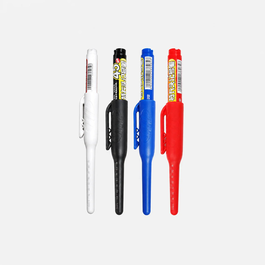 1-6Pcs 45mm Waterproof Long Head Nib Deep Hole Markers Pen Tile Carpenter Pen Multi-purpose for Woodworking Black/Blue/Red Ink