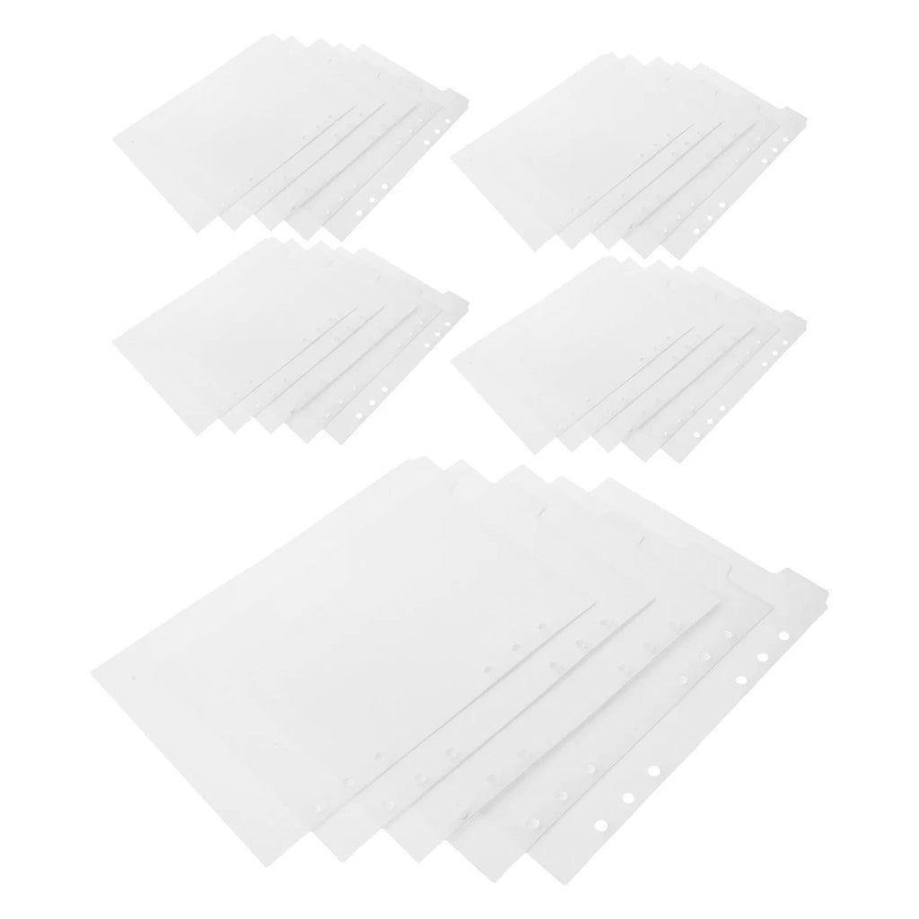 25Pcs A5 Binder Dividers Removable PP Index Tabs Portable Organizer for Office School Home File Document Management Binder