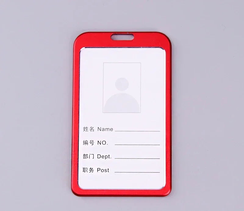 1 Pcs Aluminum Alloy Card Cover Case Bank Business Work Card Holder with ABS Retractable Badge Reel Credit ID Card Badge Bag