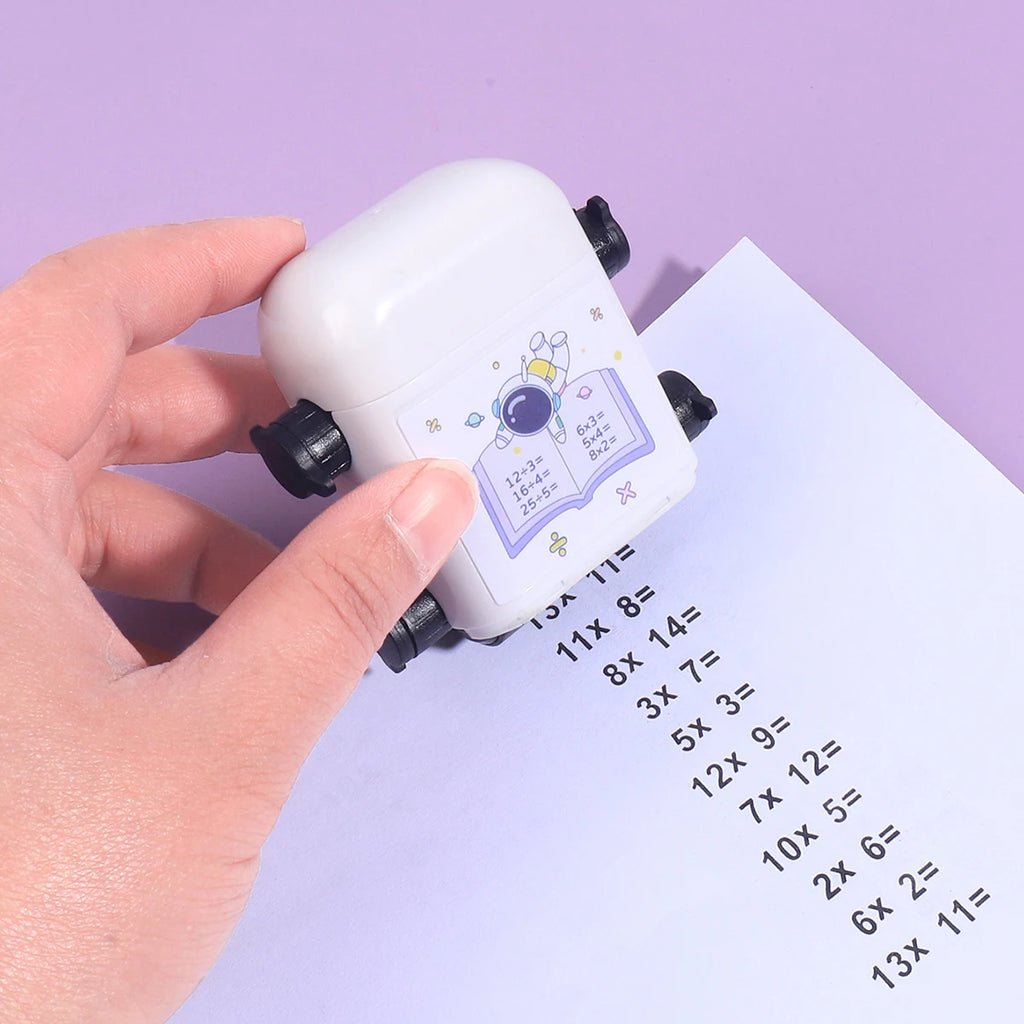 1 Two-in-one Double Roller Random Multiplication Stamp, Student Practice Math Calculation Question Builder Roller Stamp