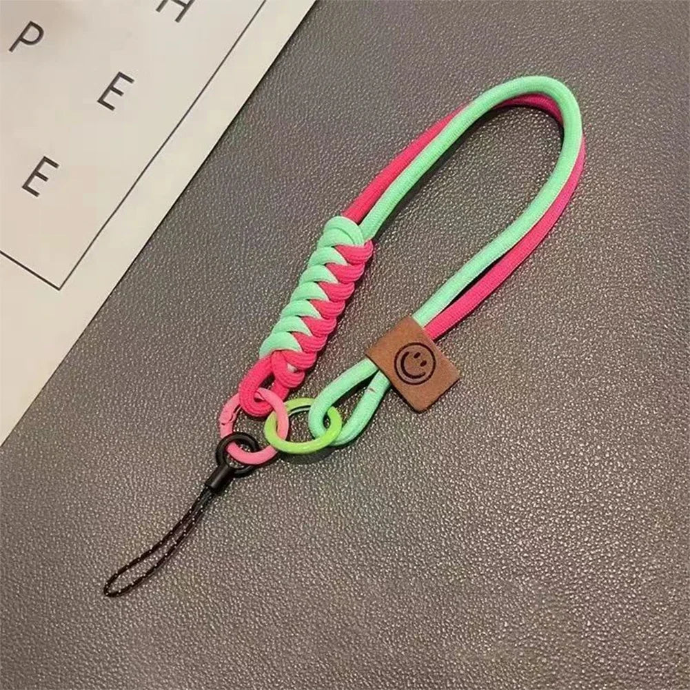 Universal Collision Color Woven Phone Straps Short Handheld Pendant Anti Fall Versatile Wristband Mobile Phone Hanging Rope